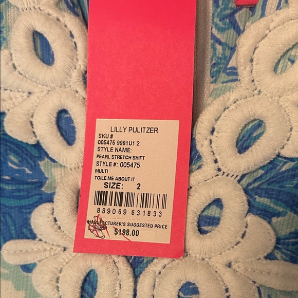 NWT Lilly Pulitzer Pearl Stretch Shift Dress Toile Me About It Size 2 - Picture 6 of 7
